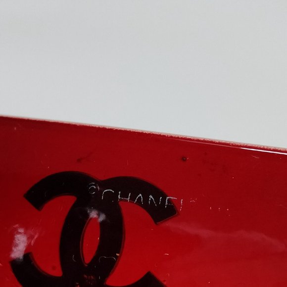 CHANEL Red Tinted CC Logo Sunglasses